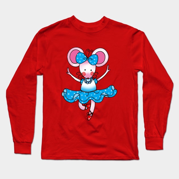 cute ballerina mouse Long Sleeve T-Shirt by cartoonygifts